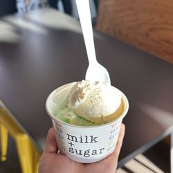 milk + sugar - Kyoto Fog (Hojicha) + Yum Cha (Pandan)