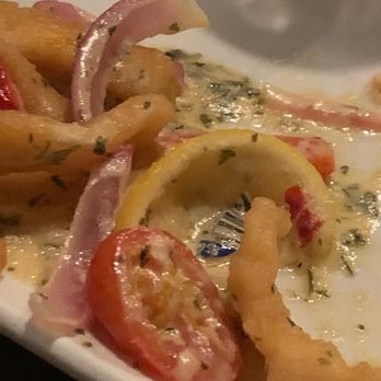 Harbor House - This was the calamari appetizer. Notice the sticker near the lemon. Yep, that's the produce sticker. - Seafood Near Me - Detroit, Michigan Harbor House - This was the calamari appetizer. Notice the sticker near the lemon. Yep, that's the produce sticker. - Seafood Near Me - Detroit, Michigan