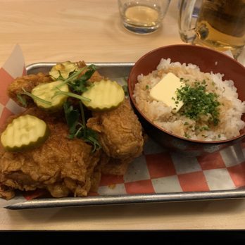 Bantam King - Fried Chicken Plate (Dark Meat) w/rice topped with butter and chicken drippings - Ramen Near Me - Washington, DC, District of Columbia