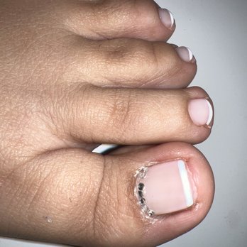 Cutie Nail & Spa - Gel French pedicure and bad placement of jewels - Nail Salons Near Me - Las Vegas, Nevada Cutie Nail & Spa - Gel French pedicure and bad placement of jewels - Nail Salons Near Me - Las Vegas, Nevada