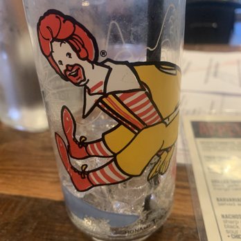 Public Kitchen - Funky old Ronald McDonald glasses, which was fun! - Gastropubs Near Me - Wakefield, Massachusetts