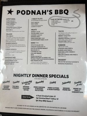 Menu photo 5 Podnah's Pit Barbecue Portland, OR