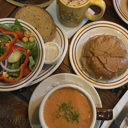 The Yellow Deli - Garden salad (half), Soup of the day, Cheese Melt and Dandy Blend