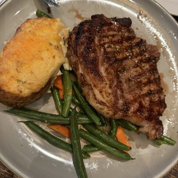 Grotto Fish Market - Ribeye steak (16 oz), twice baked potatoes - Seafood Near Me - Monterey, California Grotto Fish Market - Ribeye steak (16 oz), twice baked potatoes - Seafood Near Me - Monterey, California