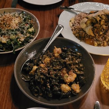 Alpana - Squid ink campanelle, cauliflower, kale & farro salad - New American Near Me - Chicago, Illinois Alpana - Squid ink campanelle, cauliflower, kale & farro salad - New American Near Me - Chicago, Illinois