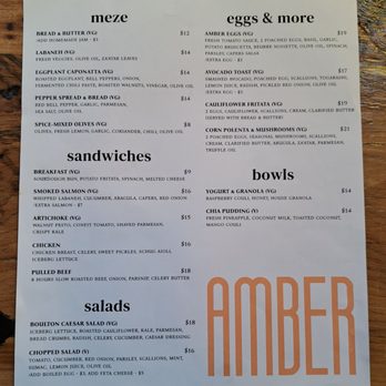 Amber Kitchen and Coffee - Menu (April 2025) - Breakfast & Brunch Near Me - Toronto, Ontario