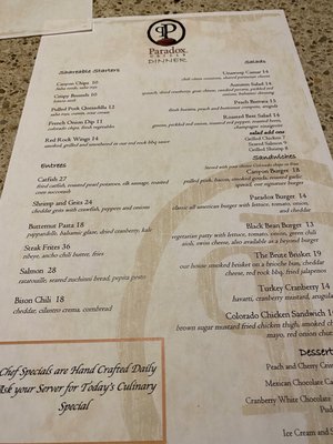 Menu photo 4 Paradox Grille Gateway, CO Menu photo 4 Paradox Grille Gateway, CO