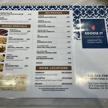 Noodle St - Menu - Noodles Near Me - Pasadena, California