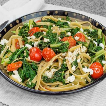 MissFresh - a bowl of pasta with spinach and tomatoes - Food Delivery Services Near Me MissFresh - a bowl of pasta with spinach and tomatoes - Food Delivery Services Near Me