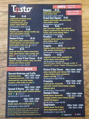 Menu photo 2 Tosto Quickfire Pizza Pasta Toronto, ON Menu photo 2 Tosto Quickfire Pizza Pasta Toronto, ON