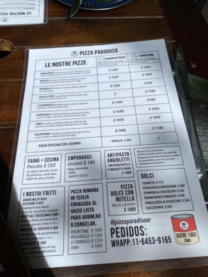 Menu photo 3 Pizza Paradiso Belgrano, C Menu photo 3 Pizza Paradiso Belgrano, C