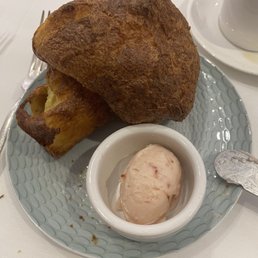 Brioche and hot Chicken Broth with strawberry butter delicious omg Brioche and hot Chicken Broth with strawberry butter delicious omg