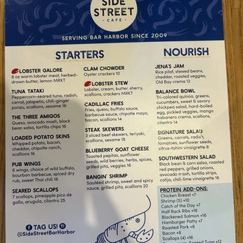 Side Street Cafe - Menu - American Near Me - Bar Harbor, Maine Side Street Cafe - Menu - American Near Me - Bar Harbor, Maine