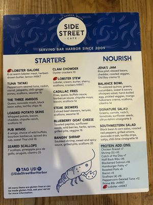 Menu photo 1 Side Street Cafe Bar Harbor, ME