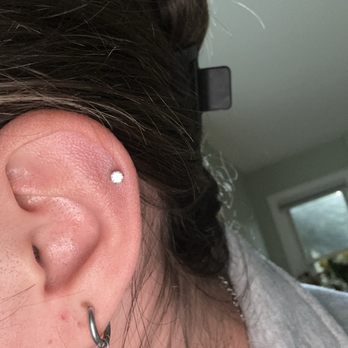 Screaming Needle Tattoo & Body Piercing Studios - Double lobe and helix piercing. - Tattoo Near Me - Grand Rapids, Michigan Screaming Needle Tattoo & Body Piercing Studios - Double lobe and helix piercing. - Tattoo Near Me - Grand Rapids, Michigan