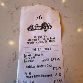 Chicken G's - So expensive for what it is - Halal Near Me - Mountain View, California Chicken G's - So expensive for what it is - Halal Near Me - Mountain View, California