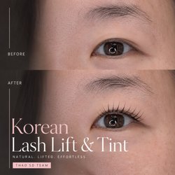 Before & After Korean Lash Lift & Tint--naturally lifted, darker and beautifully defined lashes.