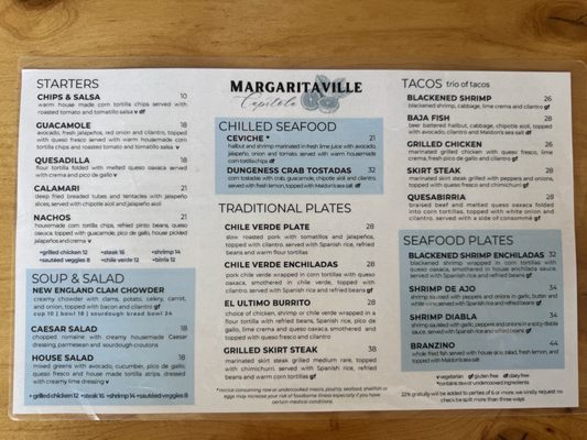 Menu photo 2 Margaritaville Capitola, CA