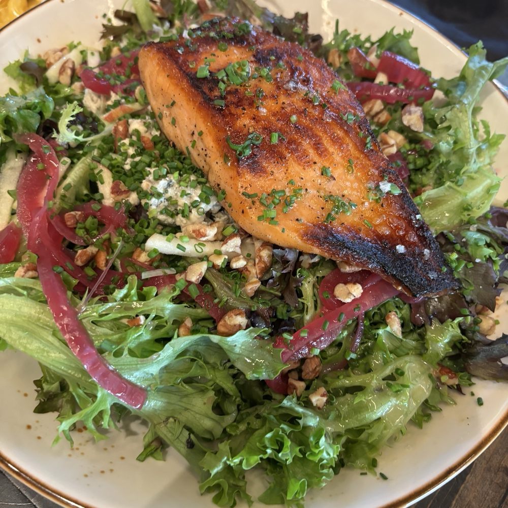 Big Grove - Garden Salad with Salmon - Breweries Near Me - Omaha, Nebraska Big Grove - Garden Salad with Salmon - Breweries Near Me - Omaha, Nebraska