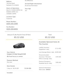 Hertz Rent A Car - My reservation