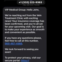 Vein Treatment Clinic - They have confirmed my insurance coverage: 0% that is!