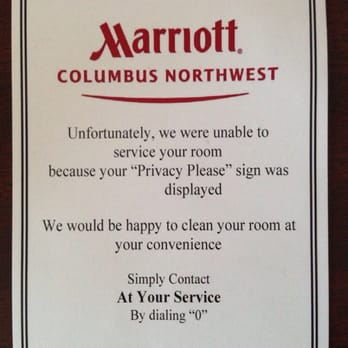 Marriott Columbus Northwest - When you call for service, the front desk might notify housekeeping. Or maybe not. - Hotels Near Me - Dublin, Ohio Marriott Columbus Northwest - When you call for service, the front desk might notify housekeeping. Or maybe not. - Hotels Near Me - Dublin, Ohio