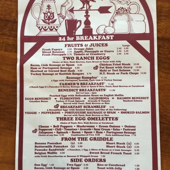 Anna Miller's - Menu back - Bakeries Near Me - Aiea, Hawaii