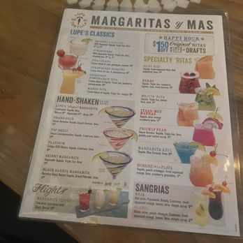 Lupe Tortilla Mexican Restaurant - drink menh - Tex-Mex Near Me - Humble, Texas