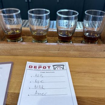 The Depot Craft Brewery Distillery - Bourbon flight - Breweries Near Me - Reno, Nevada The Depot Craft Brewery Distillery - Bourbon flight - Breweries Near Me - Reno, Nevada