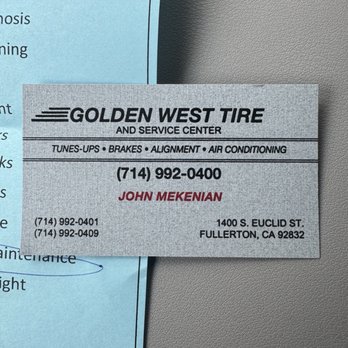 Golden West Tire Center - Tires Near Me - Fullerton, California