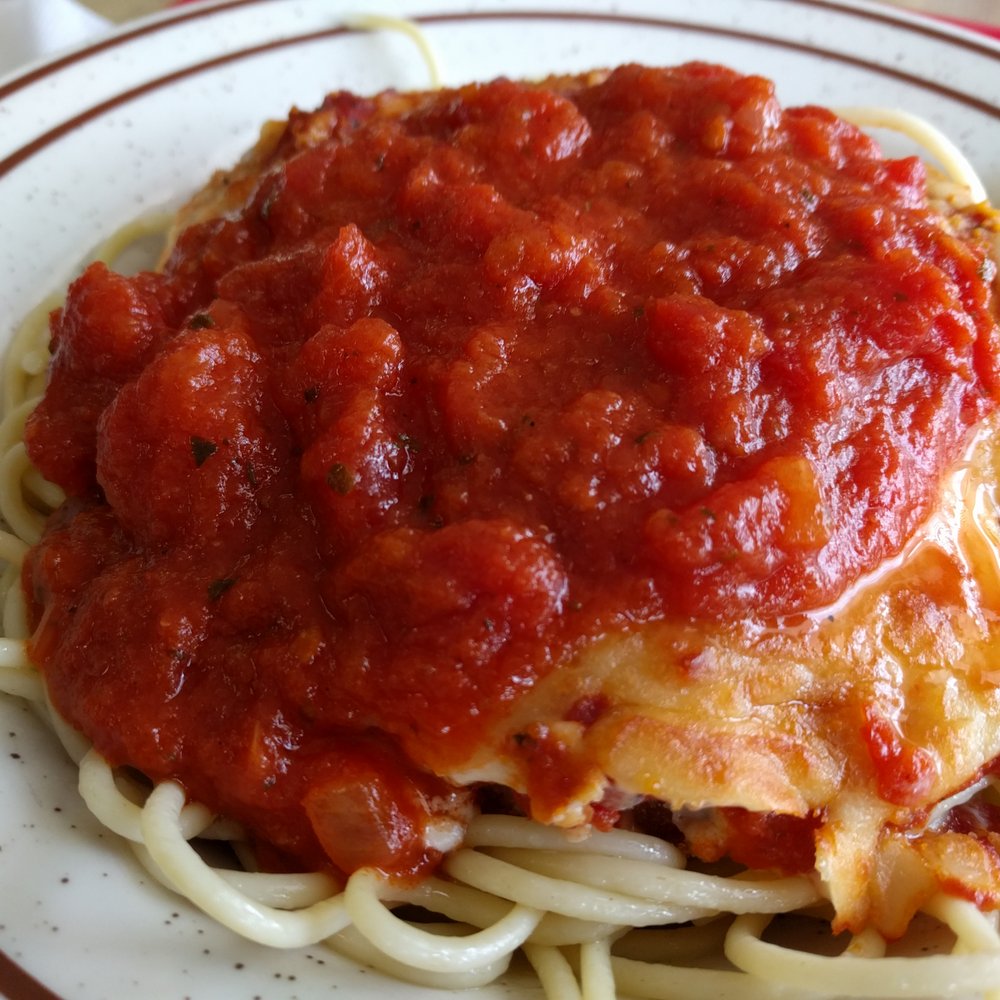 Angie's Country Kitchen - Chicken parmesan with noodles - American Near Me - Houston, Texas Angie's Country Kitchen - Chicken parmesan with noodles - American Near Me - Houston, Texas