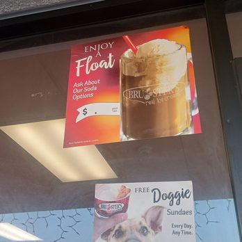 Bruster's Real Ice Cream - Ad featuring free doggie sundaes and ice cream floats for humans. - Ice Cream & Frozen Yogurt Near Me - Orange, California Bruster's Real Ice Cream - Ad featuring free doggie sundaes and ice cream floats for humans. - Ice Cream & Frozen Yogurt Near Me - Orange, California