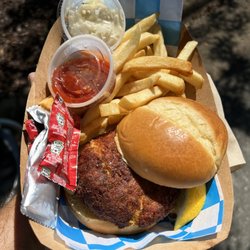 Fishin Shrimp - Crab cake sandwich & fries