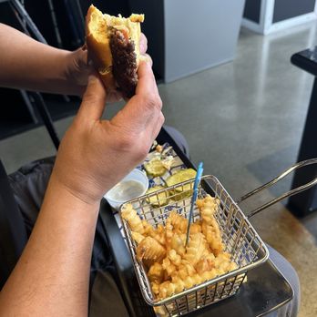 Topgolf - Smash burger with fries - Sports Bars Near Me - Renton, Washington