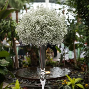 Flor Del Monte - Flowers from Catholic ceremony repurposed as place card table flowers - Florists Near Me - Chicago, Illinois