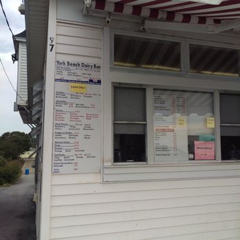 York Beach Dairy Bar - menus on the side of the building - Ice Cream & Frozen Yogurt Near Me - York, Maine