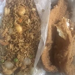 Catfish and shrimp fried rice Catfish and shrimp fried rice