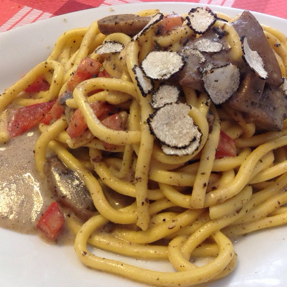 Trattoria da Giorgio - Homemade pasta with mushroom and truffle - Tuscan Near Me - Florence, FI Trattoria da Giorgio - Homemade pasta with mushroom and truffle - Tuscan Near Me - Florence, FI