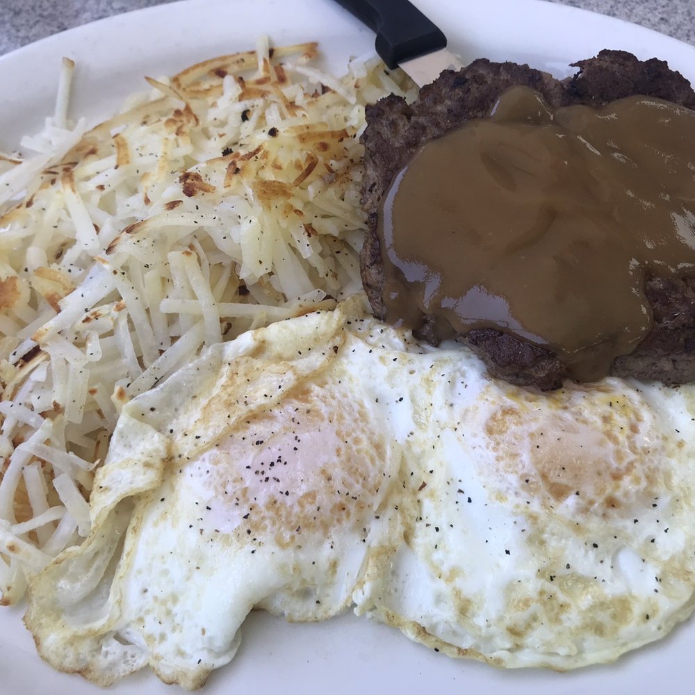 Hamburger patty breakfast Hamburger patty breakfast