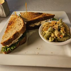 Sunset Grill - Chicken salad sandwich with pasta salad.
