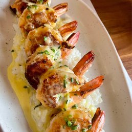 Foundry shrimp over Parmesan risotto Foundry shrimp over Parmesan risotto
