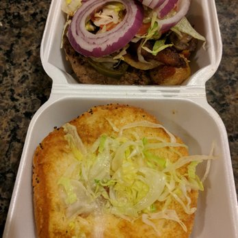 Chip's Old Fashioned Hamburgers - Takeout: I threw on some red onions on mine, but I asked for no lettuce/tomato...seemed they missed this part - Fish & Chips Near Me - Plano, Texas