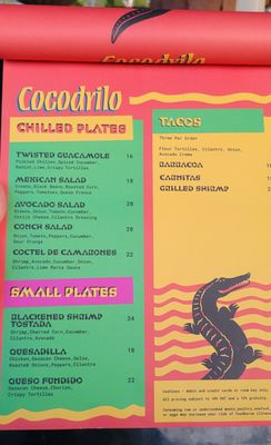 Menu photo 3 Cocodrilo Atlantis, FL
