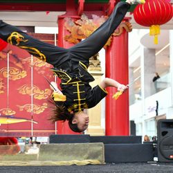 Phoenix Wushu Academy - Kelley demonstrating aerial during performance