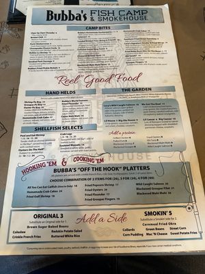 Menu photo 1 Bubba's Fish Camp & Smokehouse Myrtle Beach, SC Menu photo 1 Bubba's Fish Camp & Smokehouse Myrtle Beach, SC
