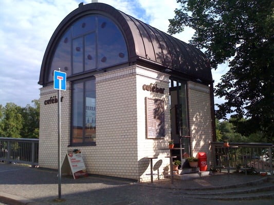 Café in the bridge house by null
