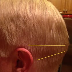 Refine Hair Salon - Jae left horizontal cut lines in the hair on both sides. Hitler Youth, here I come.....