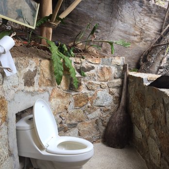 Ocean Grill - The one bathroom! Yes, it's outside, but has the best view!!!! - Steakhouses Near Me - Puerto Vallarta, JAL