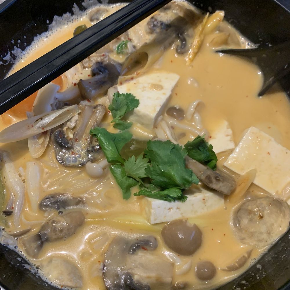 My Vegan - Wild Mushroom Noodle in Coconut Soup - Thai Near Me - Pasadena, California