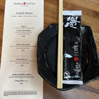 Robata JINYA - 3rd St. - Plate setting - Japanese Near Me - Los Angeles, California